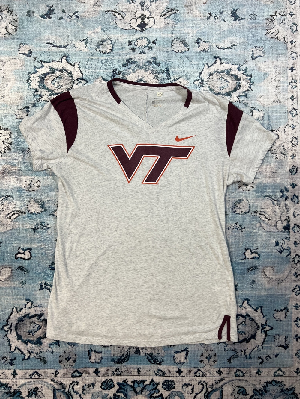 Nike Women's Gray Tee with Maroon VT Logo